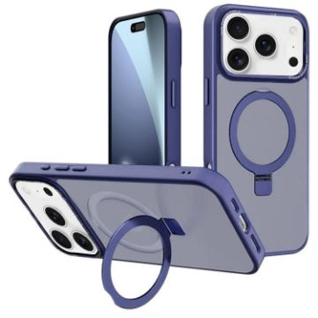 iPhone 17 Pro Max Navy Blue Metal Lens Frame MagSafe Case - 1