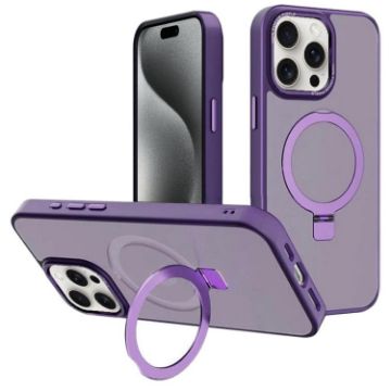 iPhone 15 Pro Dark Purple Metal Lens Frame MagSafe Case by Kalebol - 1