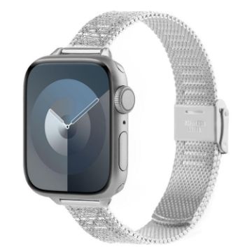 Apple Watch Milanese Embossed Metal Band Silver Rhombus 46/49/45/44mm - 1