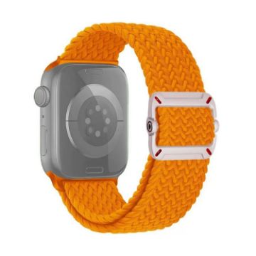 Orange Nylon Braid Watch Band for Apple Watch 46/49/45/44mm Double Loop - 1