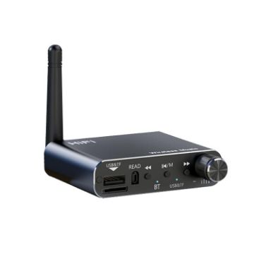 Portable Bluetooth Receiver AUX Adapter with USB, TF Card, Remote - Black - 1