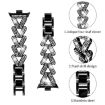 Redmi Watch 3 Active/Lite 20mm Diamond Metal Band Black - 3