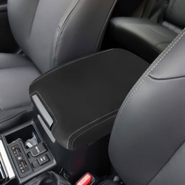Toyota Prado 2010-2019 Armrest Box Leather Cover (Black Grey) - 1