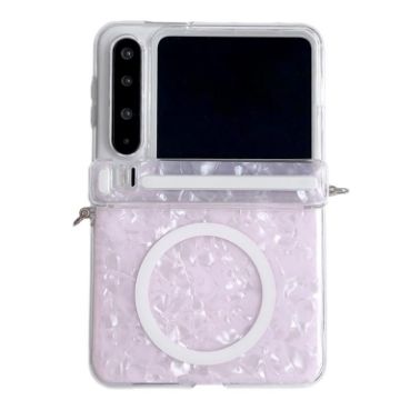 Huawei Pura X Pink MagSafe Phone Case with Side Buckle & Shell Texture - 1