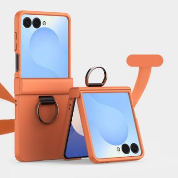Samsung Galaxy Z Flip7 5G Shockproof Case with Ring - Flaming Orange - 1