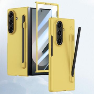 Samsung Galaxy Z Fold7 5G Yellow Case with Pen Box - Skin Feel PC - 1