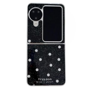 OPPO Find N3 Flip Phone Case - Black Glitter Powder Dots Pattern - 1
