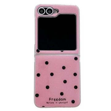 Samsung Galaxy Z Flip6 Case Rose Red Glitter Powder Dots Pattern - 1