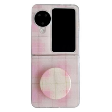 OPPO Find N3 Flip Pink Glitter Dots Phone Case with Holder - 1