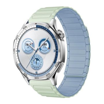 22mm Tri-beads Magnetic Silicone Watch Band - Light Mint Fog Blue - 1