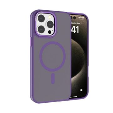 iPhone 13 Pro Kalebol Metal Lens Frame MagSafe Frosted Case Dark Purple - 1