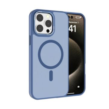 iPhone 13 Pro Kalebol Metal Lens Frame MagSafe Frosted Case Blue - 1