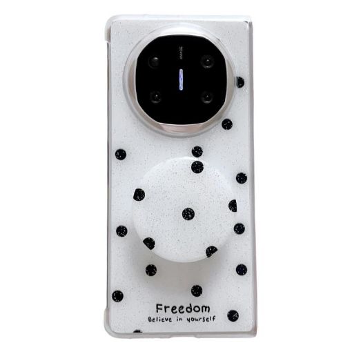 Huawei Mate X6 Glitter Dots Phone Case with Holder - White - 1
