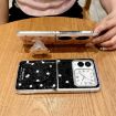 Huawei Nova Flip Phone Case - Glitter Dots Pattern with Holder (Black) - 5