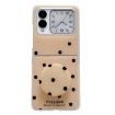 Huawei Nova Flip Case - Glitter Powder Dots Pattern with Holder (Gold) - 1