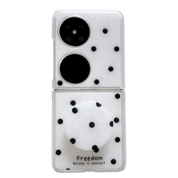 Huawei Pocket 2 Phone Case with Holder - Glitter Powder Dots, White - 1