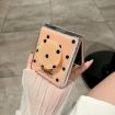 Huawei P50 Pocket Gold Glitter Dots Phone Case with Holder - 4