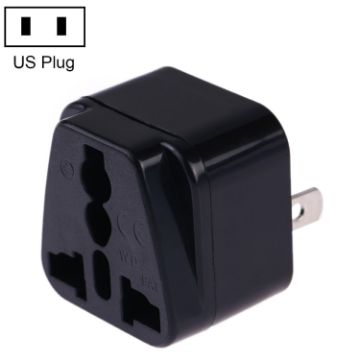 Universal Socket to US Plug Adapter - Portable Travel Charger (Black) - 1