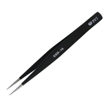 Precision Anti-static ESD Stainless Steel Tweezers - BEST BST-16 - 1