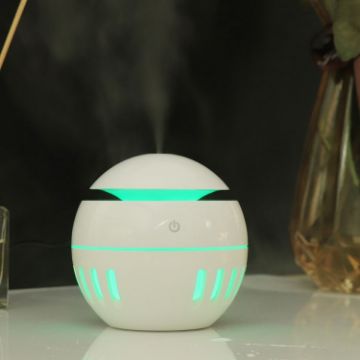 Wood Grain USB Humidifier & Aromatherapy Lamp with Remote (White) - 1