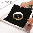 Ultra-thin Fibre Gas Furnace Stovetop Pads - 4 PCS, 27x27 cm, Black - 1