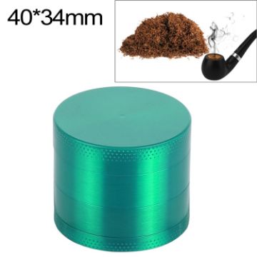 40mm Green Zinc Alloy Herb Tobacco Grinder - 4-Layer Mini Design - 1