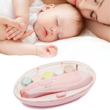 6 in 1 Electric Baby Nail Clipper Trimmer Manicure Tool Kit (Pink) - 1