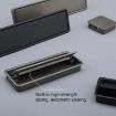 Invisible Grey Wardrobe Drawer Handle - Single Hole, Slotted Scrub Design - 5