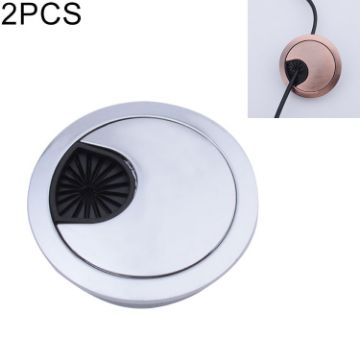 2 PCS Zinc Alloy Desk Hole Cover, 53mm Diameter, Bright Gold Finish - 1