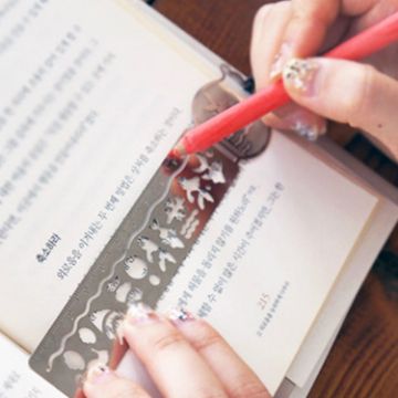5 PCS Metal Bookmark Tape Ruler - Hollow Out Pattern, Random Design - 1