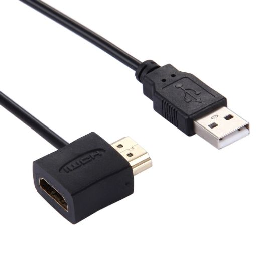 50cm HDMI Female & Male to USB 2.0 Male Adapter Cable - 1