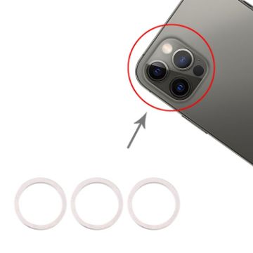 iPhone 12 Pro Rear Camera Lens Protector Ring 3 PCS Silver - 1