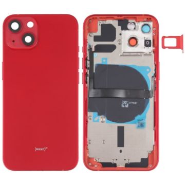 iPhone 13 Red Battery Back Cover with Side Keys, Card Tray & Flex Cable - 1