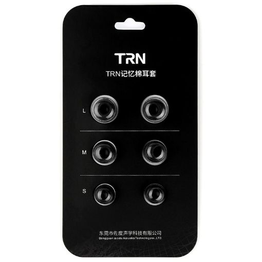 TRN Black Earphone Silicone Memory Foam Earplug - Comfortable Fit - 1