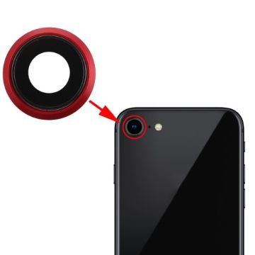 iPhone 8 Red Back Camera Bezel with Lens Cover Replacement - 1