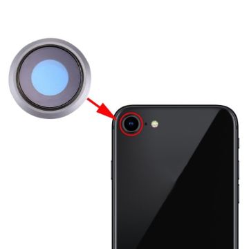 iPhone 8 Rear Camera Lens Ring - Silver Replacement Part - 1