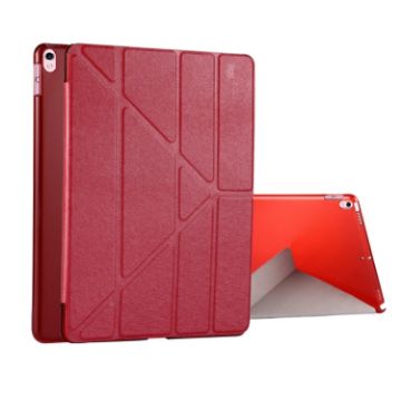 iPad Pro 10.5" Red Silk Texture Flip Leather Case with Holder & Sleep/Wake - 1
