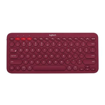 Logitech K380 Red Portable Multi-Device Wireless Bluetooth Keyboard - 1