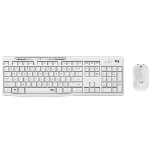 Logitech MK295 Wireless Silent Keyboard & Mouse Set - White, USB - 1