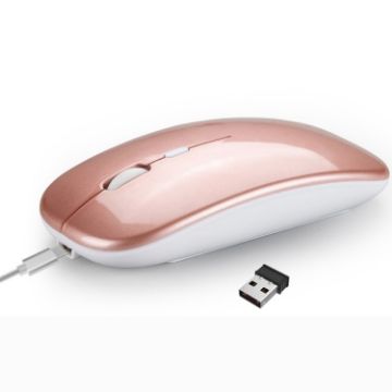 HXSJ M90 Rose Gold Dual Mode Wireless Bluetooth Rechargeable Mouse - 1