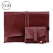 Leather Laptop & Tablet Bag w/ Cable Winder for 13" & Below - Wine Red - 1