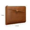 Genuine Leather Business Laptop Tablet Bag 15" & Below - Yellow Zipper - 2