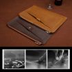 Genuine Leather Business Laptop Tablet Bag 15" & Below - Yellow Zipper - 7