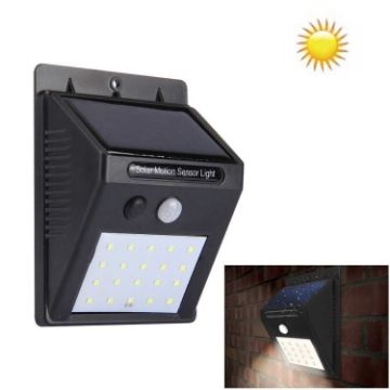 Outdoor Solar Motion Sensor Light, 20 LED, Black for Yard/Garden/Home - 1