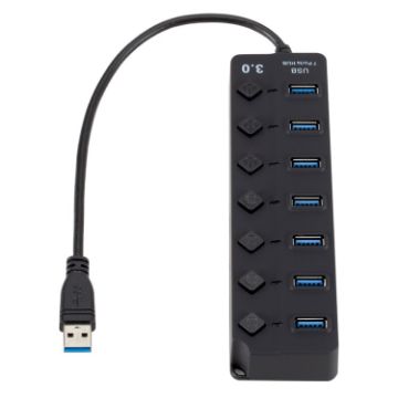 7-Port USB 3.0 Hub with Switch for PC & Laptop - High Speed Expansion - 1
