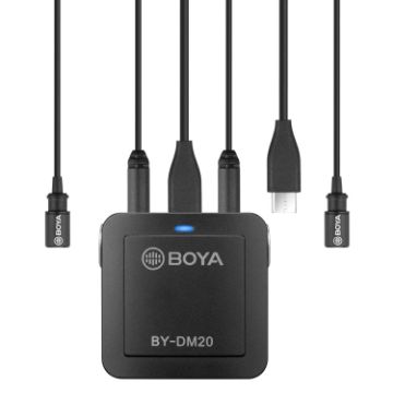 BOYA BY-DM20 Dual-Channel Lavalier Microphone for iPhone/Android/Laptop - 1