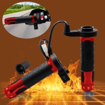 12V Red Heated Grip Handlebar for Motorcycle Scooter - CS-764A1 Aluminum - 1