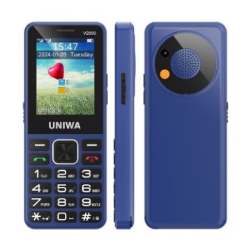 UNIWA V2000 Elder Phone, 2.4" Unisoc T107, 1700mAh, 4G, SOS, AU Plug - 1