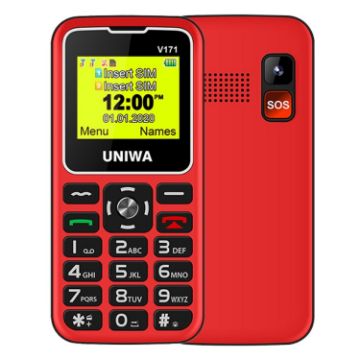 UNIWA V171 Mobile Phone, 1.77", 1000mAh, Dual SIM, Bluetooth, FM, MP3/MP4, Red - 1