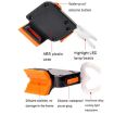 Pentagram Style USB Charging Red Blue Rear Safety Warning Light Lamp - 6